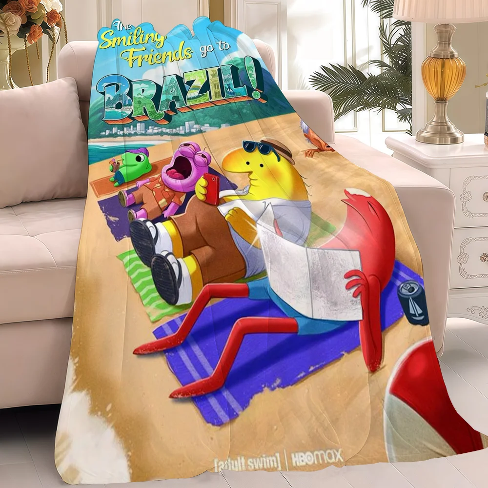 CARTOON S-Smiling Friends Blanket Design Lightweight  For Dorms Naps Living Room Office Sofa All-Season