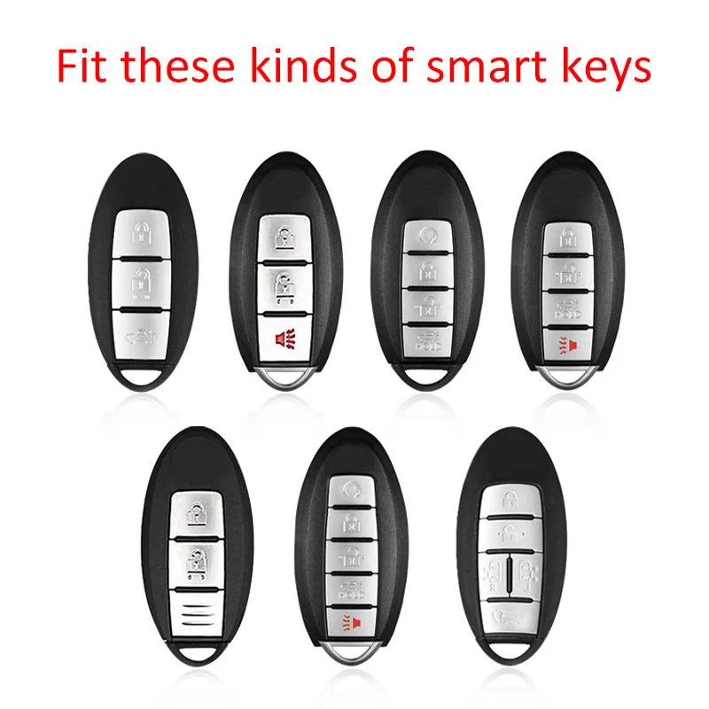 Slim Car Key Fob Case Cover Keychain For Nissan Rogue Sport Qashqai X-Trail Note Titan Juke Kicks Micra Murano Black Transparent