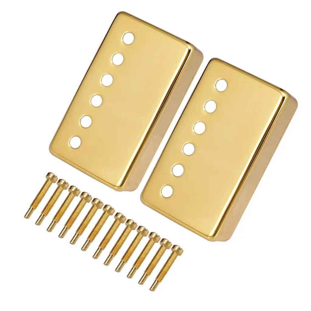 Humbucker Pickup Covers for Electric Guitar With Pickup Clamp Screws Golden