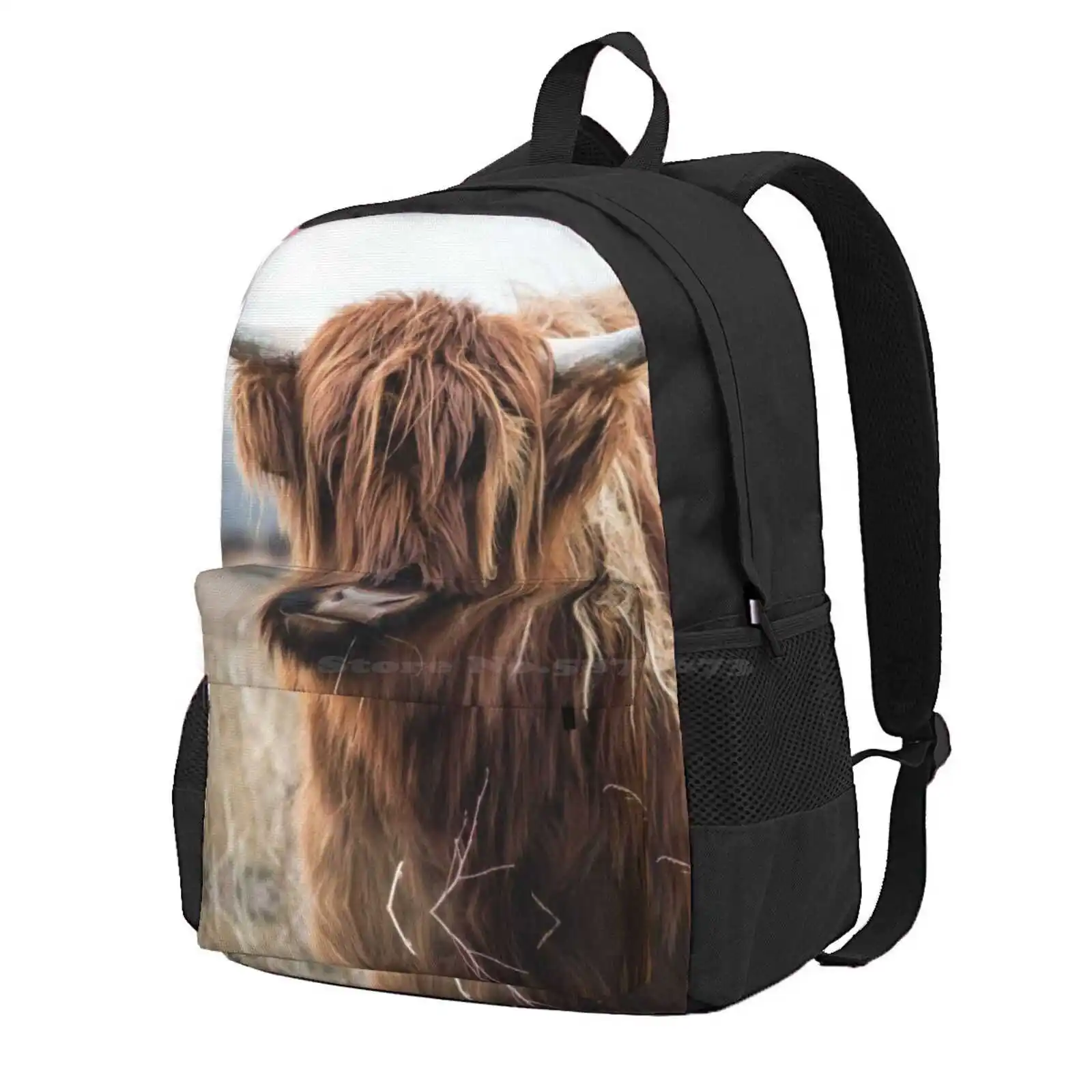 Yak In The Netherlands Hot Sale Schoolbag Backpack Fashion Bags Yak Bull Cow Nature Animal Winter Netherlands