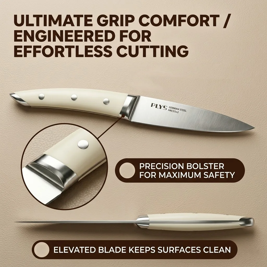 Multipurpose Paring Knife Ultra Sharp Heavy Duty – Stainless Steel Comfortable Grip for Fruit Vegetable Slicing & Carving
