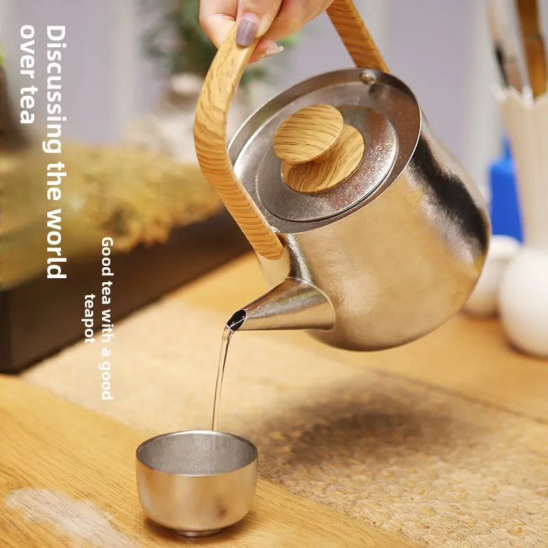 

Pure titanium teapot Kung Fu tea set titanium pot set home portable tea kettle high-end gift kettle