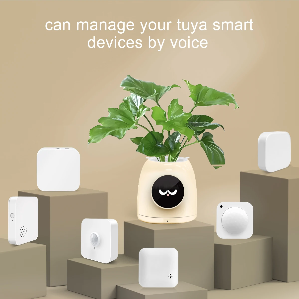 LINCUKOO Tuya Smart AI Blumentopf Gen1 Desktop WiFi-Pflanzgefäß, Erweiterte KI-Sprachsteuerung mit ChatGPT Gemini Tuya Geräteverknüpfung – Detail 2