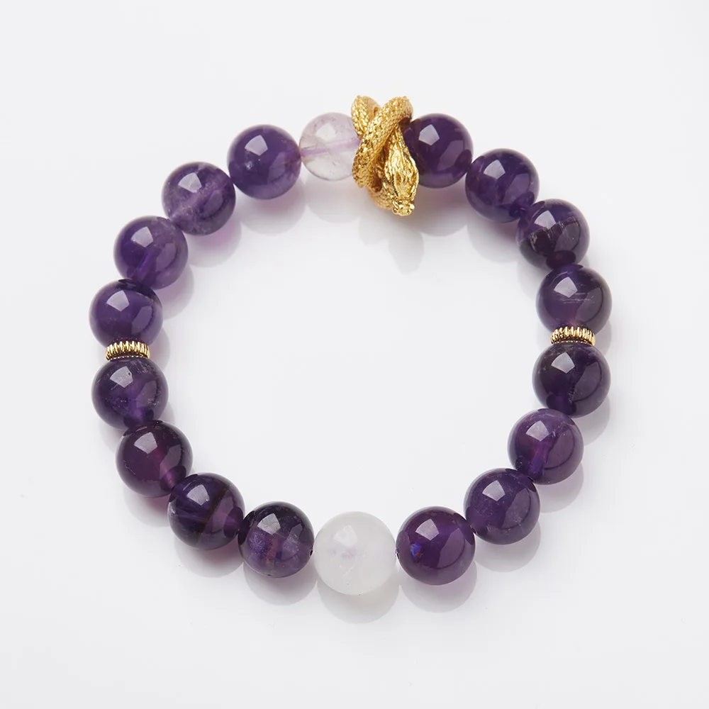 

2026 Nine Purple Fire Amethyst Jade Beaded Bracelet for Women Elegant Buddha Beads Bracelet Gifts