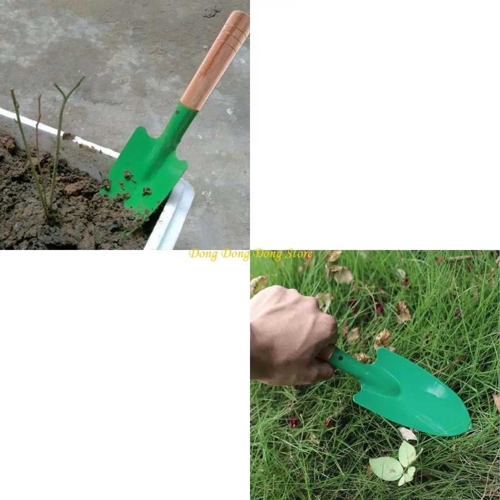 

Wooden Handle Reinforced Gardening Shovel Loose Soil Planting Easy Use