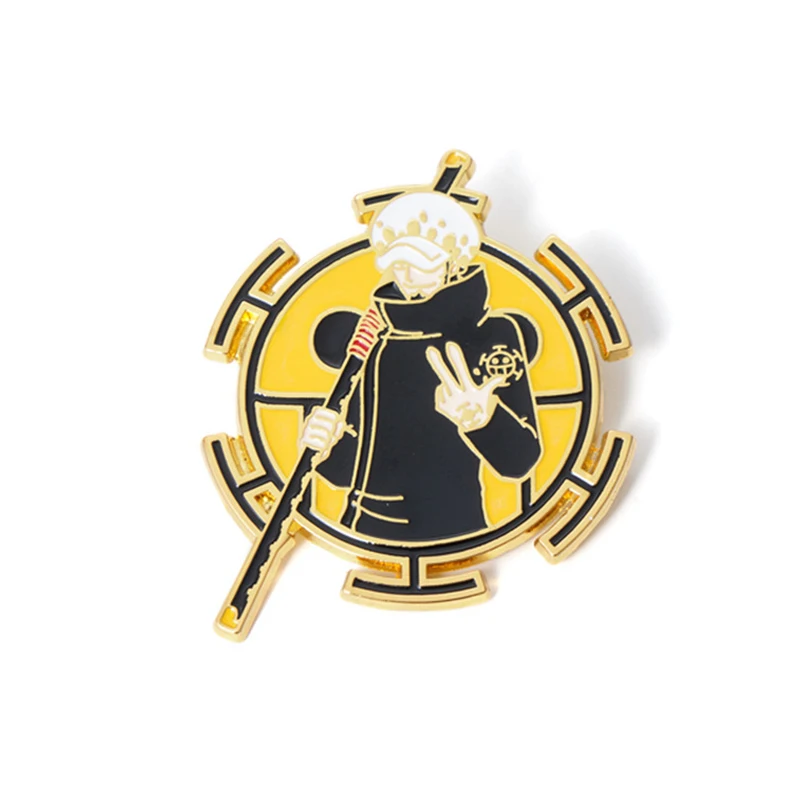 

Anime ONE PIECE Trafalgar D Enamel Pins Brooches for Clothing Lapel Pins for Backpack Briefcase Badges Jewelry Accessories