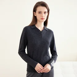 TC-185 Luxury Women's 100% Merino Wool Sweater Fashion Polo Pullover Girls TB Clothes Stylish Girls Clothing
