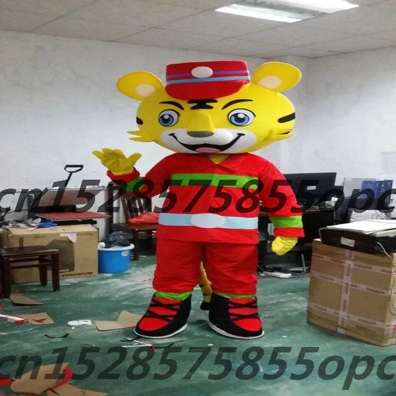 

Firefighting Tiger Mascot Costume Cartoon Anime Tigers Mascotter Costumes For Adults Cosplay Scaramouche Mask Party Halloween