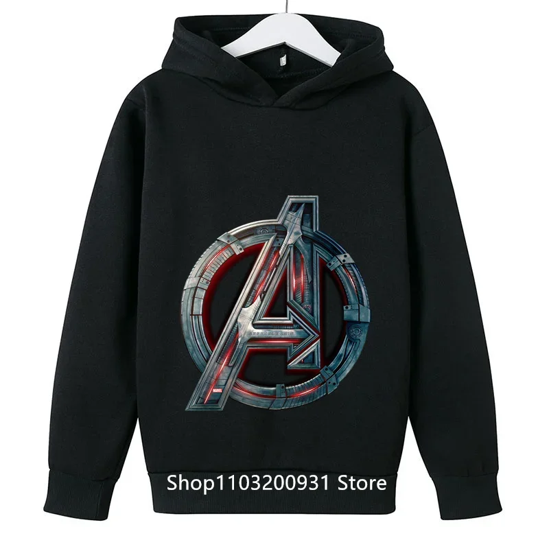 2024 New Marvel Avengers Spring/Summer Hoodie Kids Cotton Hipster Student Boys And Girls Hoodie Clothes Party