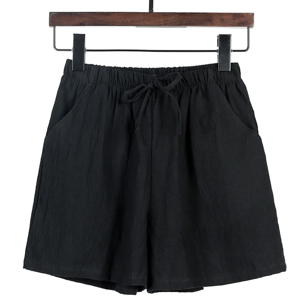 Short Pants Shorts Daily Female Loose Slight Stretch Solid Color Streetwear With Pockets Breathable Casual Gym