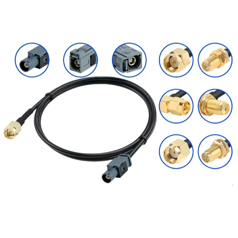 FAKRA-G Type Gray Male-Female to SMA-JK Reversing Camera Video Cable SYWV50-2/RTK031 Coaxial Cable
