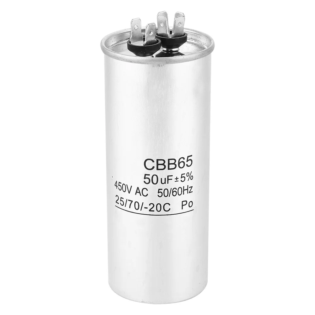 

Конденсатор CBB65 450В 50мкФ для запуска двигателя, гомополярный электролитический конденсатор для компрессора кондиционера