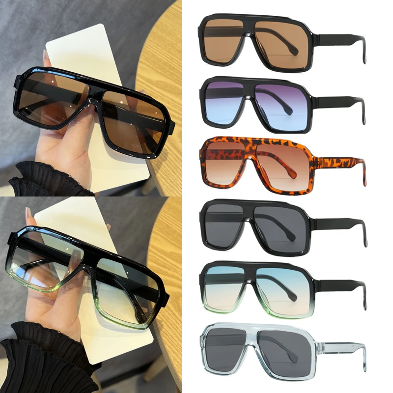 Wandern 1/6 stücke Übergroßen Quadratischen Anti Licht Gläser Frauen Männer Dicken Rahmen Marke Brillen Weibliche Mode Chic Polygon Schwarz Shades