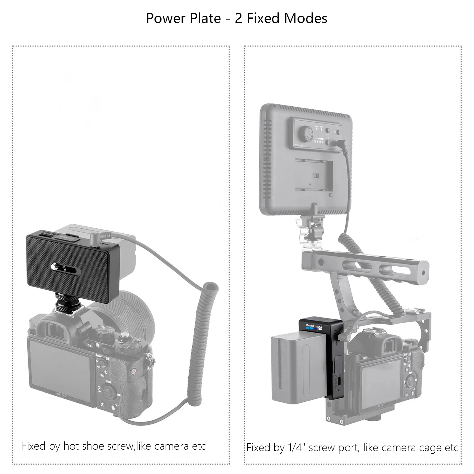 PD30W NP-F Batterieladegerät Batterieadapterplatte Kaltschuhadapter 1/4 Zoll für NP-F550 F750 F970 für BMPCC 4K 6K DSLR ILDC – Detail 10