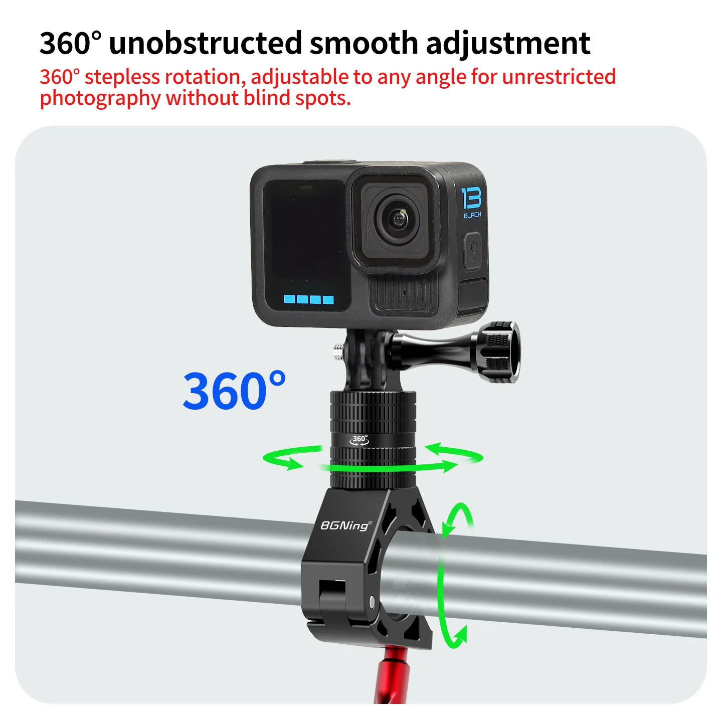 Magnetische Schnellspann-Fahrradhalterung 360 ° Dämpfung für Insta360 GO 3 3S Ace Pro 2 X6 für DJI OSMO Action 5 GoPro Hero Kamera-Klemme – Detail 11