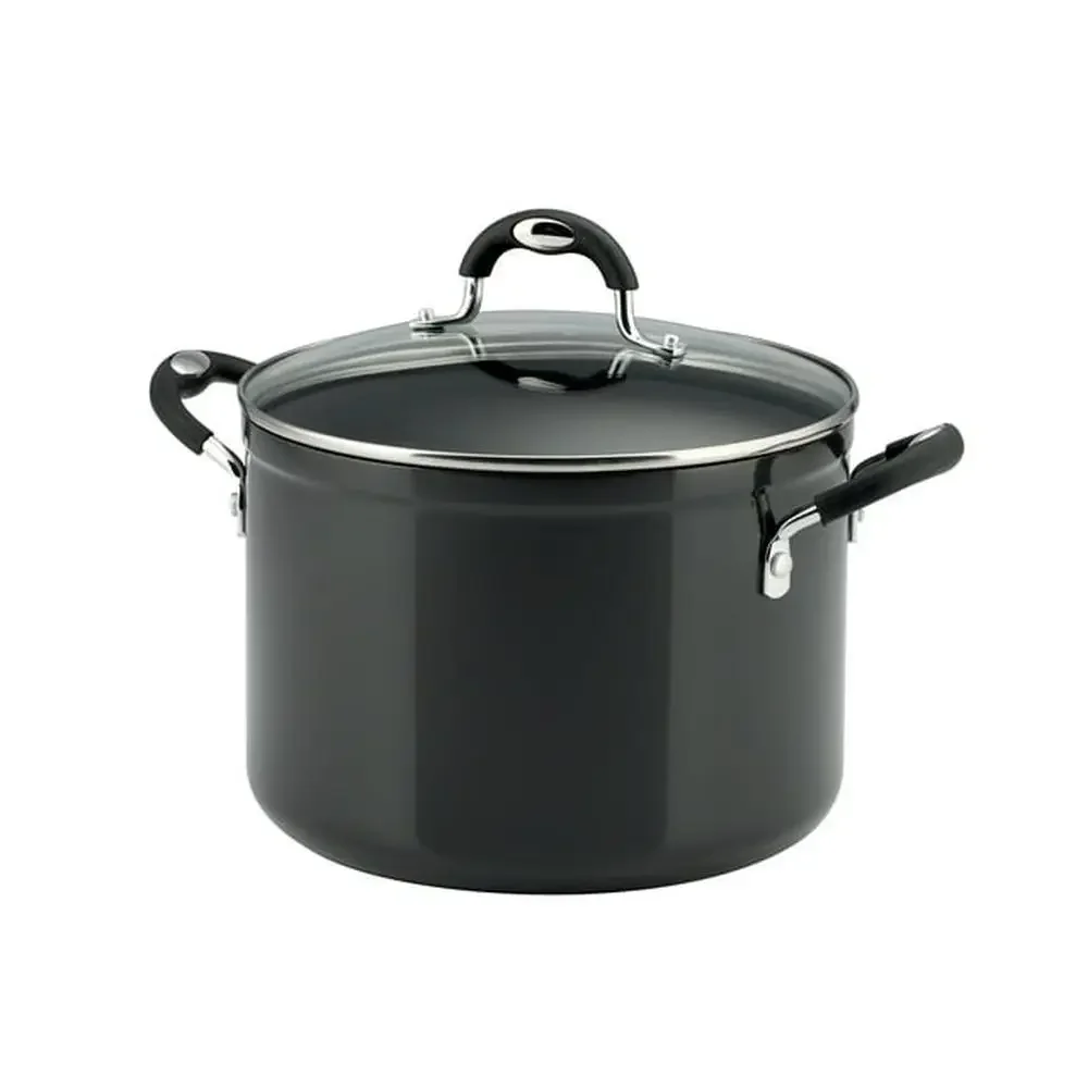 

Tramontina Porcelain Enamel Aluminum 8 Quart Covered Stock Pot PFOA-Free Nonstick Durable Exterior Even Heat Distribution Glass