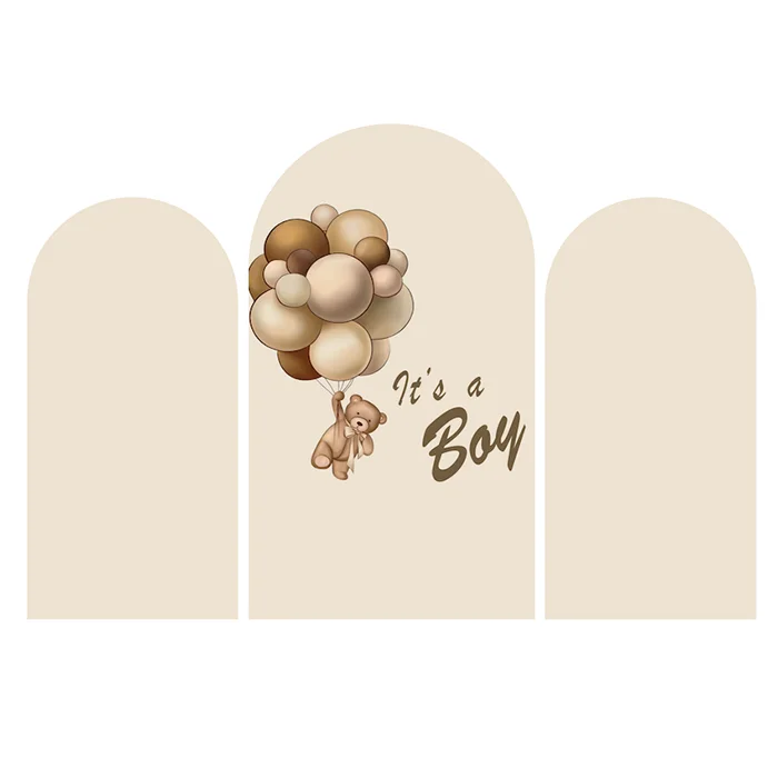 Mehofond-パーソナライズされたカバー,背景写真,両面,男の子のクマ,子供の誕生日パーティー,ベビーシャワーの装飾