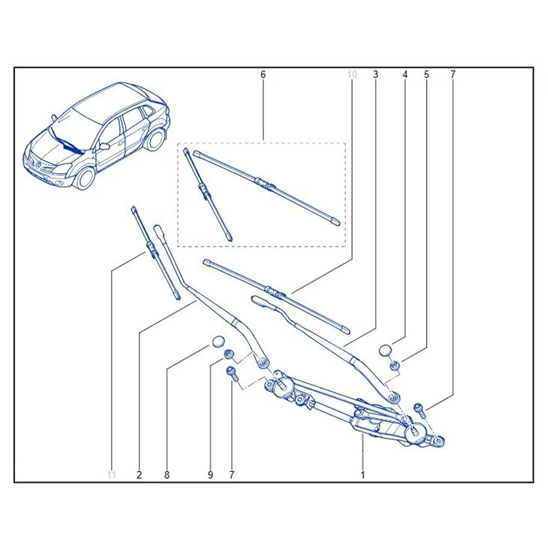 

Front Wiper Motor Assembly Mechanical Parts Car Accessories Used For Renault Koleos