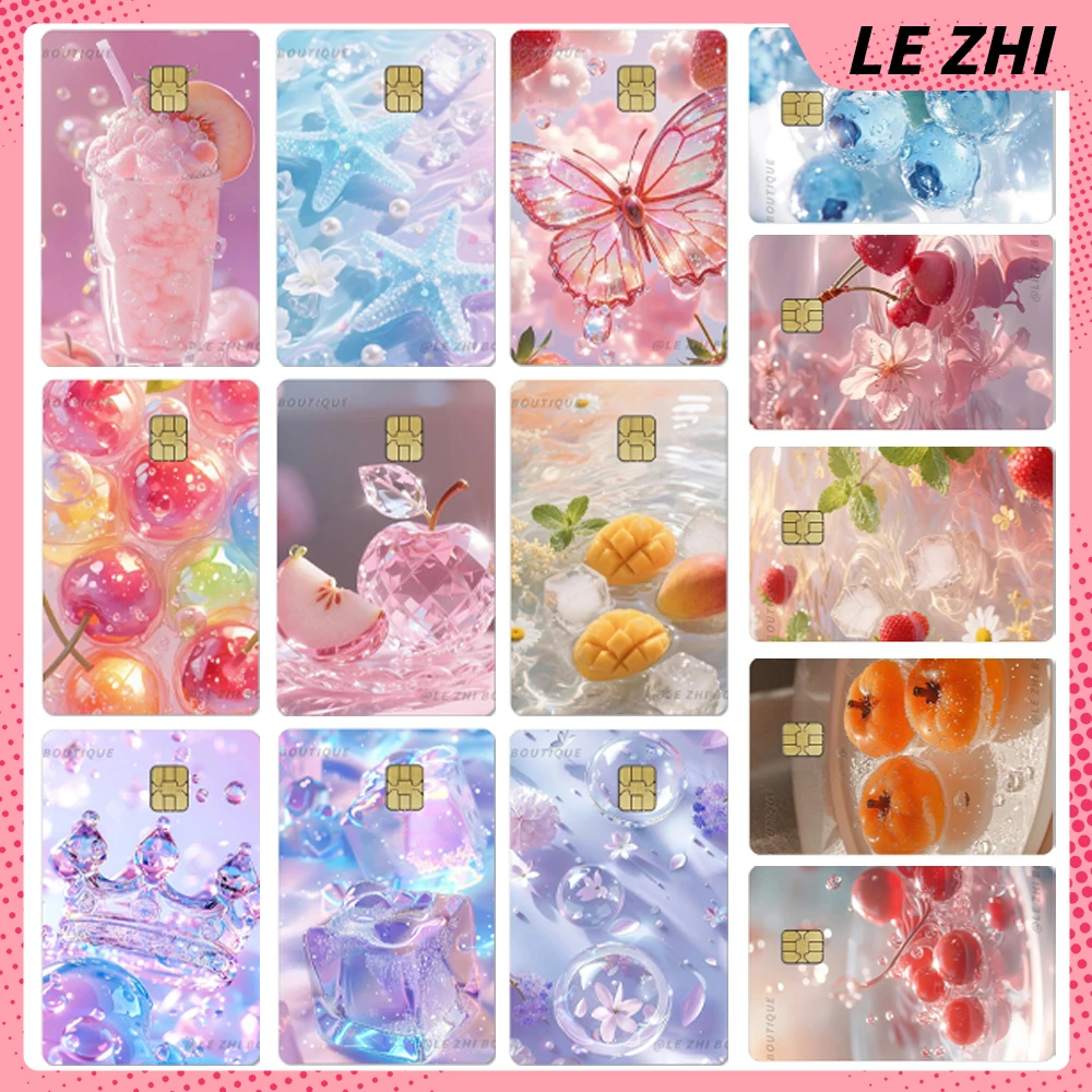 

Creative Fresh Fruits Pvc Credit Card Bank Card Bus Metro Card Sticker Diy Waterproof Small Chip Protective Cover Film Sticker