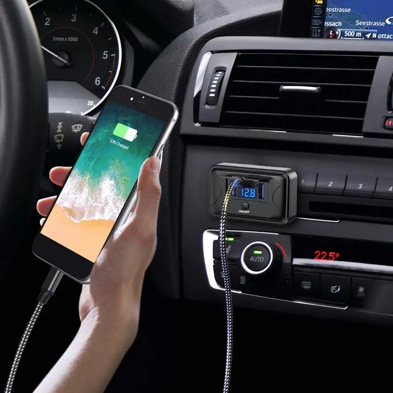 

Car Charger To Wall Adapter Car Usb Charger Wall-mounted Car Outlet Car Charger USB Car Charging Port For Mobile Phones Tablets