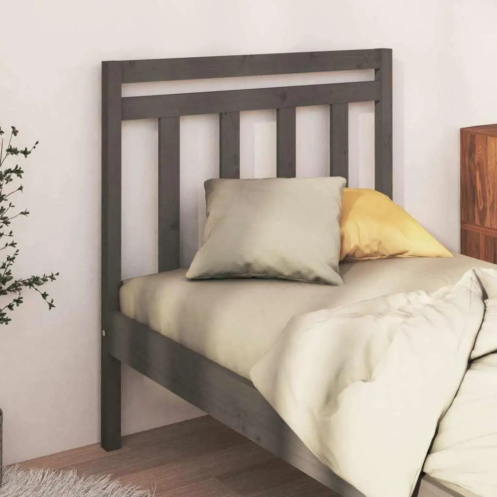 Stylish Grey Solid Wood Pine Bed Headboard - 106x4x100 cm for Modern Bedrooms