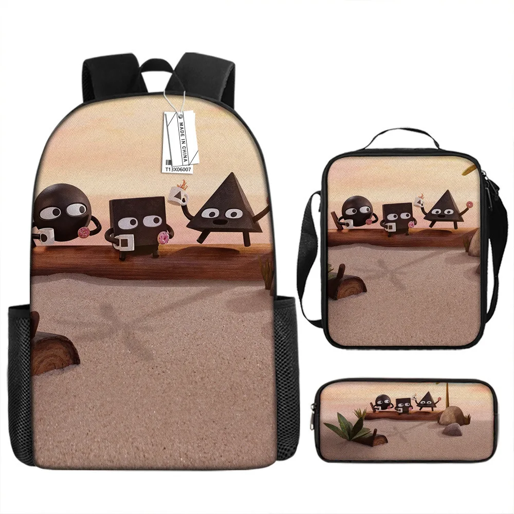 Trendy Popular Shape Island 3D Print 3pcs/Set Student School Bags Laptop Daypack Backpack Crossbody Lunch bag Pencil Case