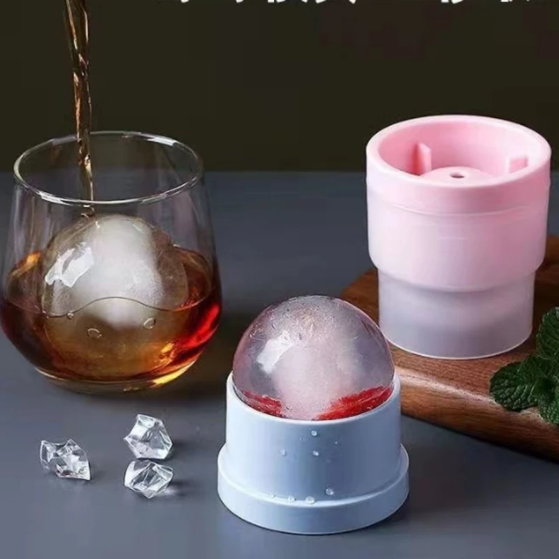 1pcs 3D 아이스 큐브 냉동 아이스 볼 메이커 실리콘 아이스 볼 몰드 아이스 메이커 기숙사 작은 실리콘 위스키 홈 아이스 볼 몰드