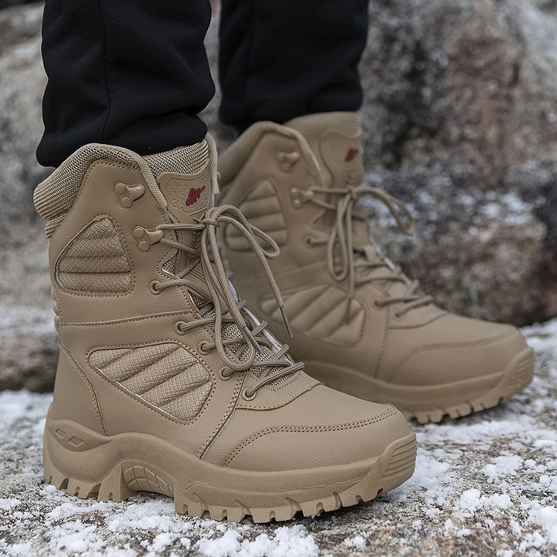 

Outdoor high-top desert boots training boots men's breathable hiking shoes zipper sand Gobi hiking shoes sandproof boots