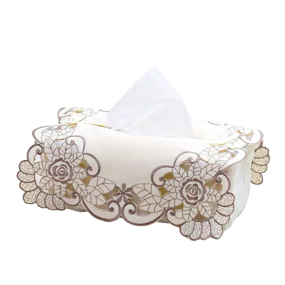 1pc Exquisite Vintage Lace Fabric Tissue Box Cover 23x13cm Lace Romantic Of Household Art Car Napkin Paper Tissue Box Home Decor