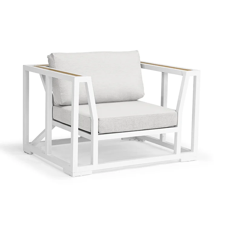 Couture Jardin Oasis Single Sofa Arm Chair Modern Coffee Shop Home Accent Single Sofa Chair White