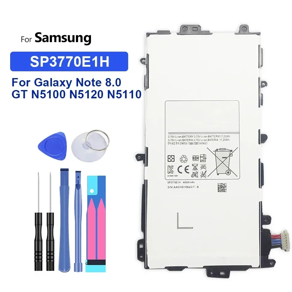 

Литий-полимерный аккумулятор для Samsung Galaxy Note 8,0 GT N5100 N5110 N5120 Tablet Batteria SP3770E1H, 4600 мАч