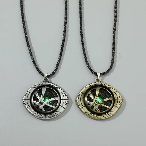 마블 시리즈 닥터 스트레인지 슈퍼 히어로 무제한 회전 아가모토의 눈 목걸이, 레트로 코스프레 장난감 쥬얼리