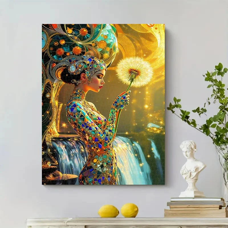 Rompecabezas de mujer mosaico de 1000 piezas, rompecabezas portátil DIY adecuado para adultos, imagen desafiante con piezas, actividad para aliviar el estrés