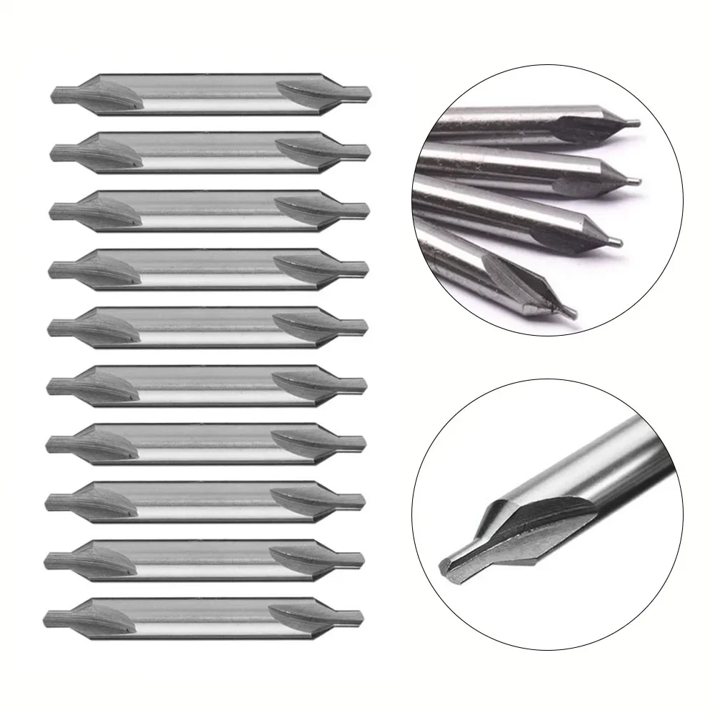 10pcs High Speed Steel Countersinks  60 Degree Angle  Durable and Easy to Handle Center Drill Bits for Center Hole Machining