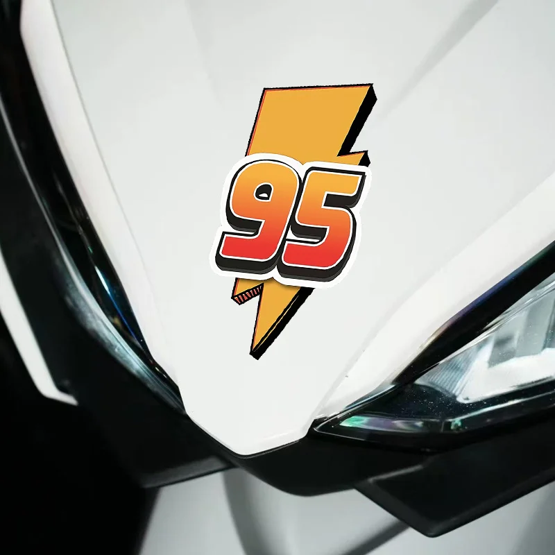 

2pcs Lightning 95 Car Sticker Waterproof Funny Vinyl Decal for Motorcycle Tank Car Body Window Bumper Decor