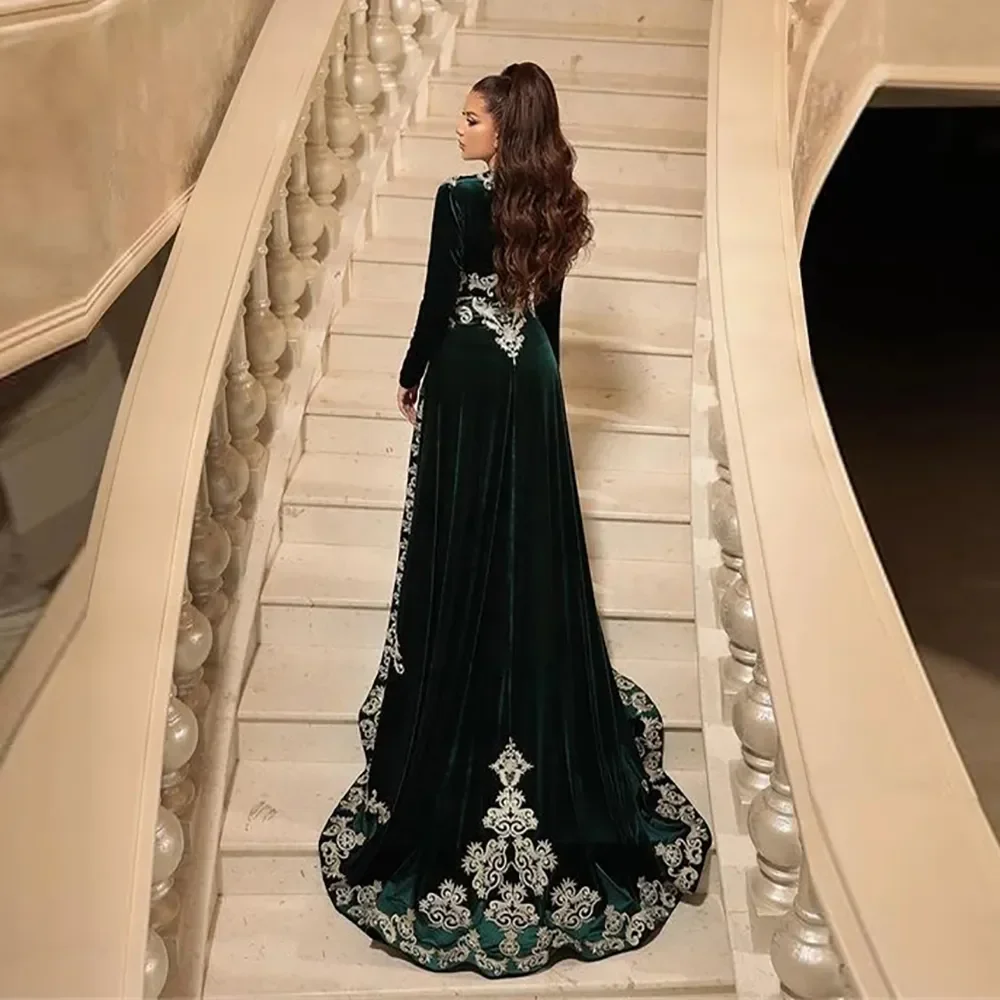 New Gorgeous gown sexy short bag hips high velvet long sleeve party ball formal occasion custom luxury evening dress 2024