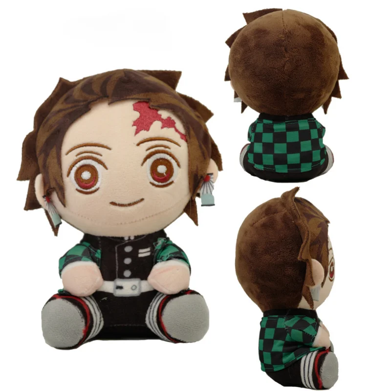 18-20cm Demon Slayer Plush Toys Anime Figure Kamado Tanjirou Zenitsu Inosuke Kamado Nezuko Cute Cartoon Stuffed Dolls Kids Gifts