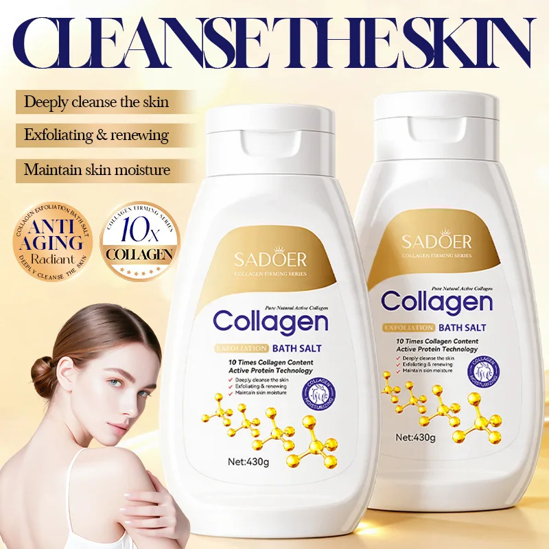 

Bone collagen anti-aging bath salt tightens, controls oil, deeply cleanses, leaves fragrance, and removes dead skin cells