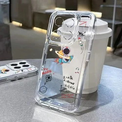 Cartoon Astronaut Clear Case For Xiaomi Redmi Note 14 13 Plus Pro 14 13 12 Pro 5G Poco F6 X6 X5 13T 14T 13C 14C 4G Phone Cover