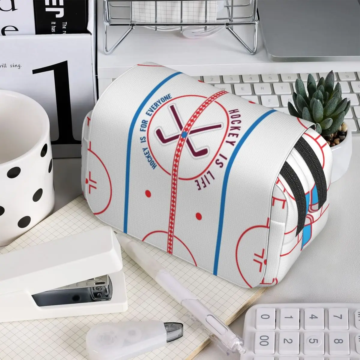 

Пенал для школьников «Хоккей — это жизнь»: коробка для ручек, сумка для канцелярских принадлежностей, органайзер для ручек