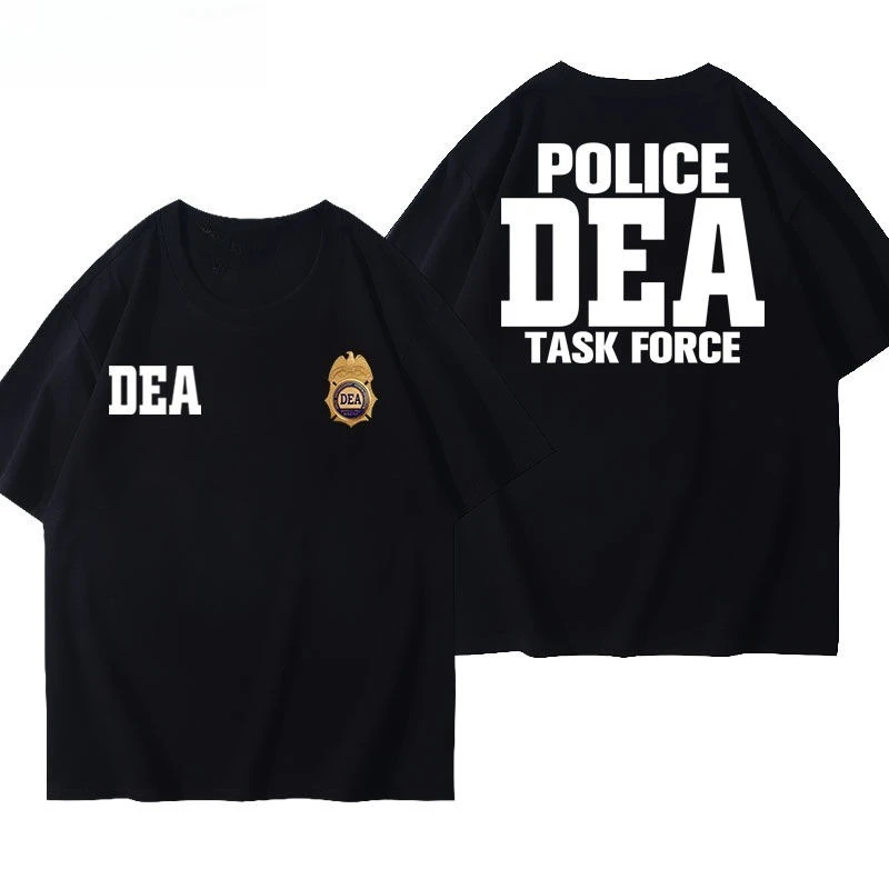 Breaking Bad DEA Agent Graphic T-shirt Vintage Washed TV Show Merch Harajuku Unisex Oversized Crew Neck Cotton Sleeve Tee Tops