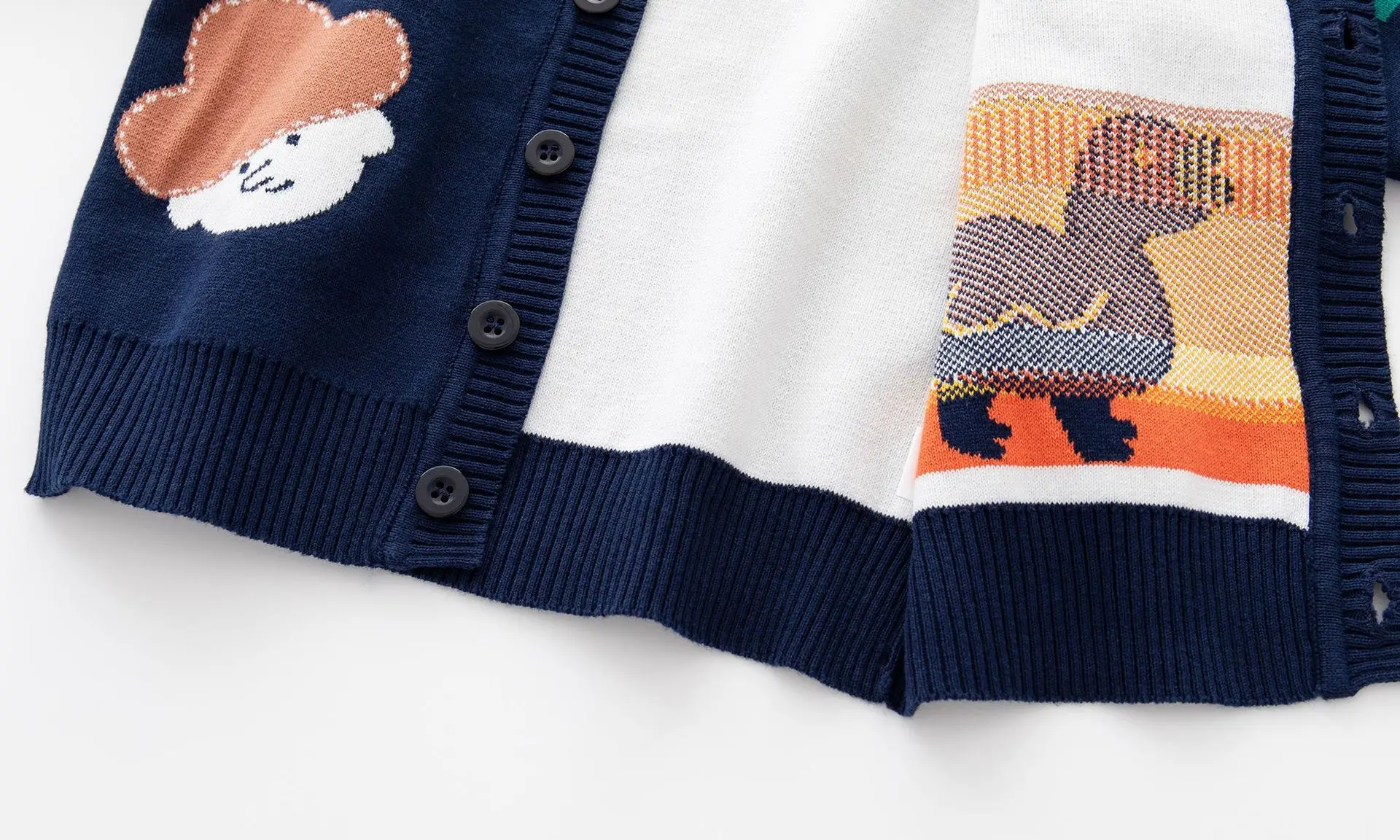 Winter Sweater Boys Girl New Cardigan Buckle Jacket Children Clothes Baby Knitwear Double-layer Cotton Kid Boys Sweaters