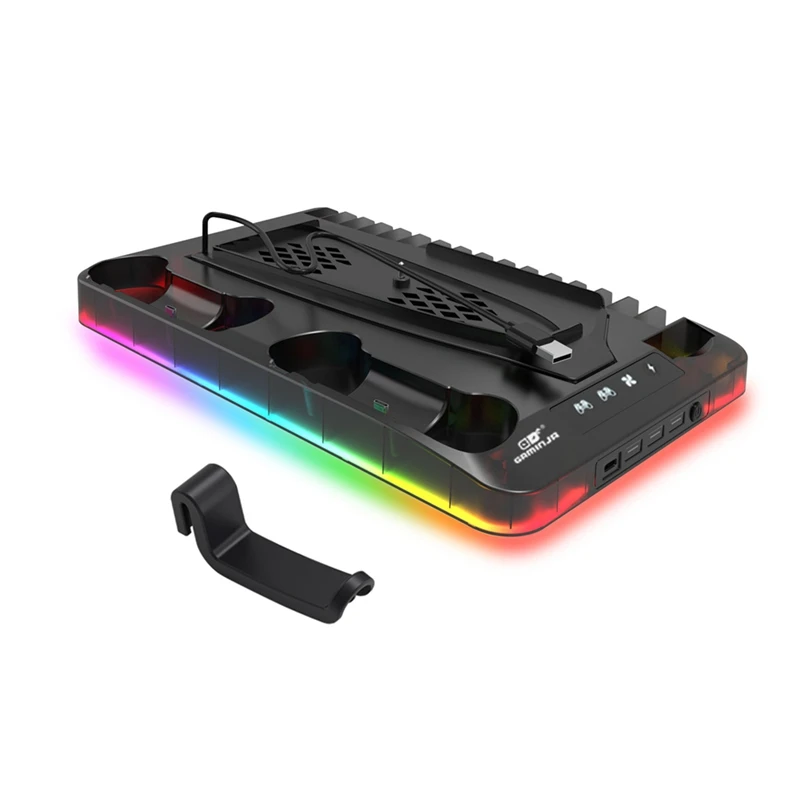 

(NEW) For PS5 Charging Dock Station Vertical Stand Cooling Fan For PS5 Console Dual Controller Charger Game Accessories