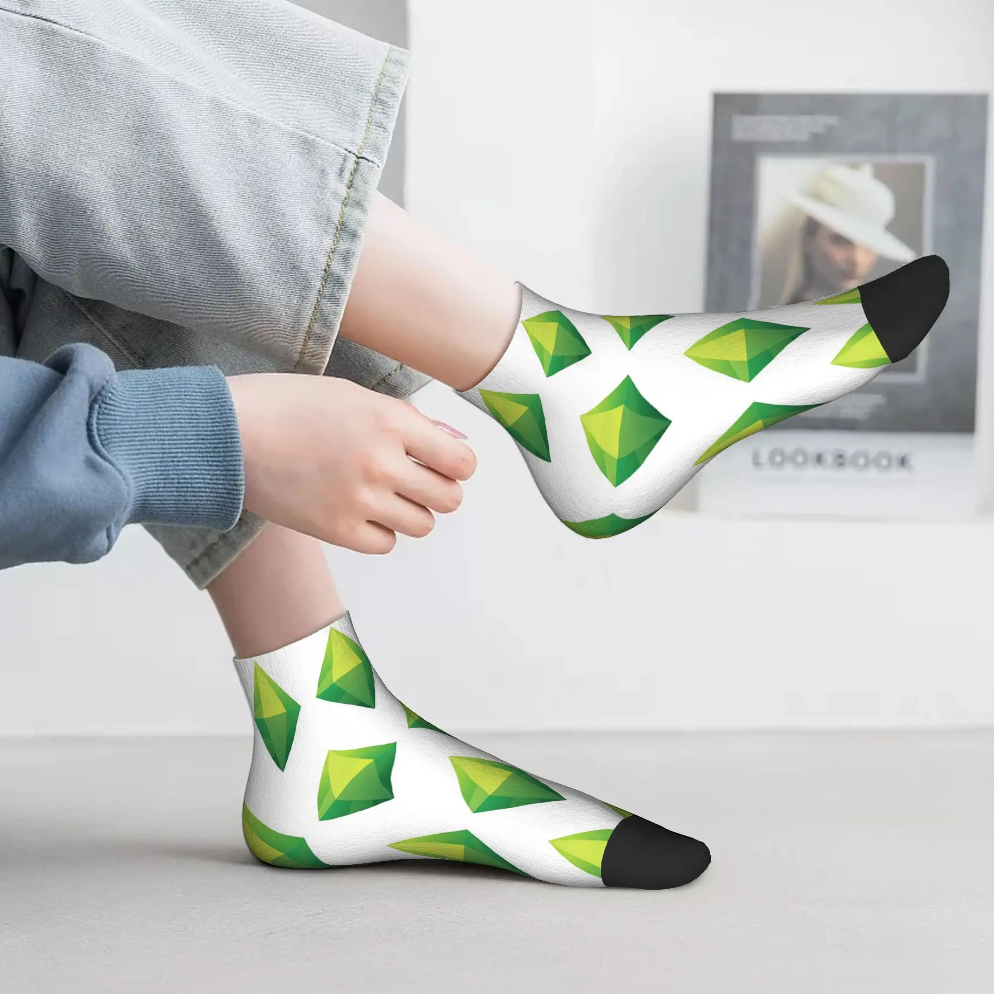 

All Seasons The Sims 4 Plumbob Socks Harajuku High Quality Crew Socks Funny Stockings for Men Women Gifts