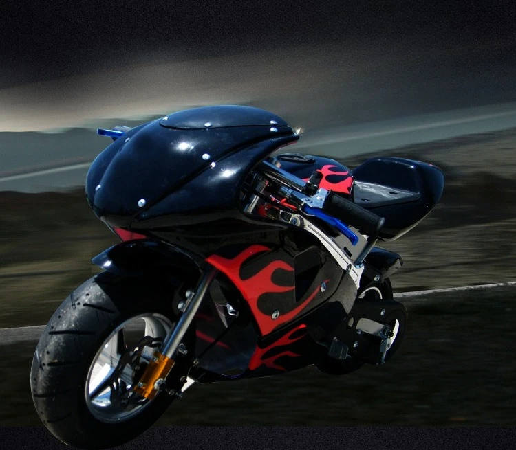 

New Four-stroke 49cc Mini Motorcycle Two-stroke Small Sports Car Road Race Easy-to-pull Type Electric Start