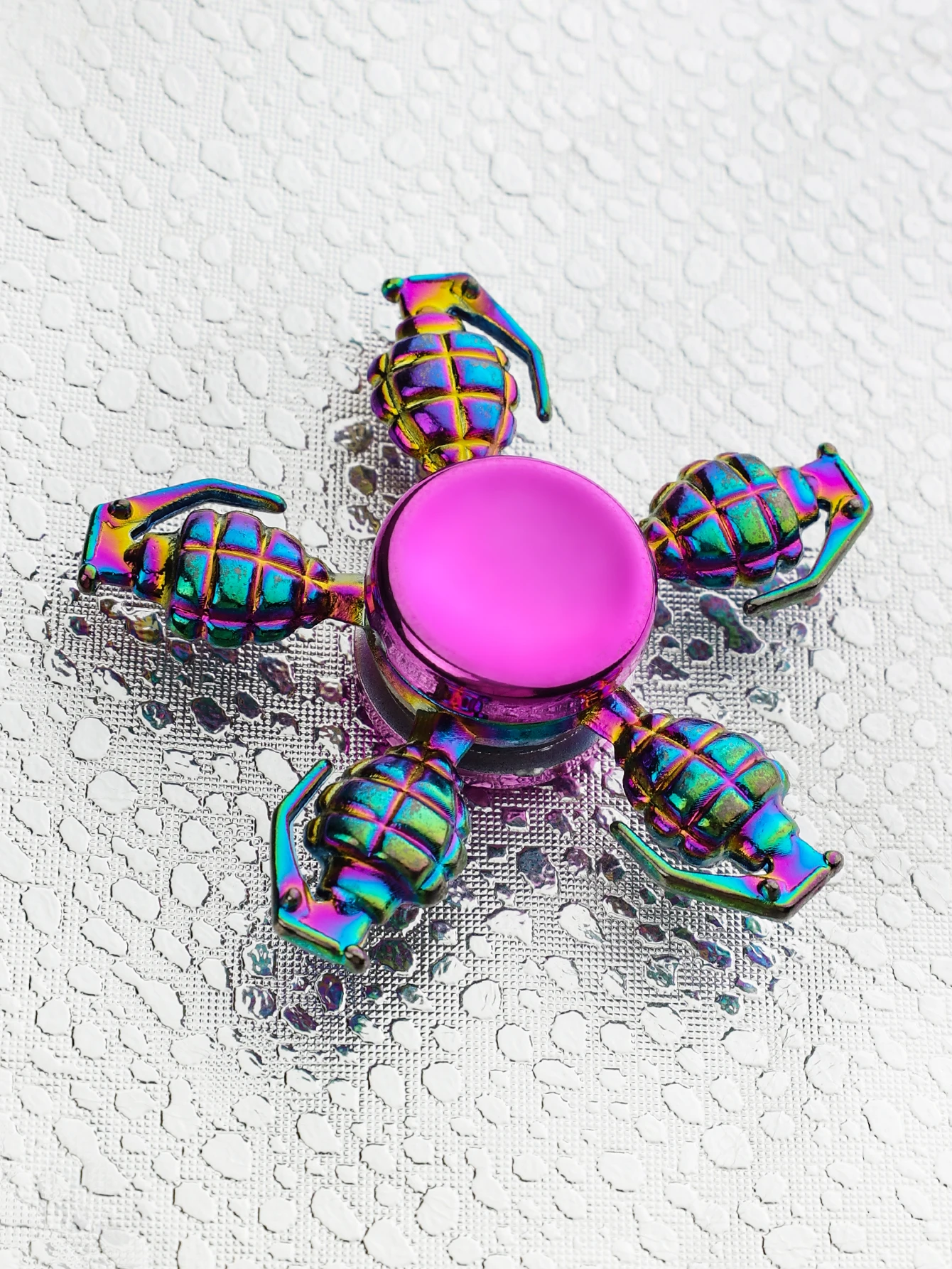 Fidget Spinner coloré en alliage de Zinc, jouet en forme de Grenade à main, soulagement du Stress au bureau, jeu de divertissement et de loisirs amusant