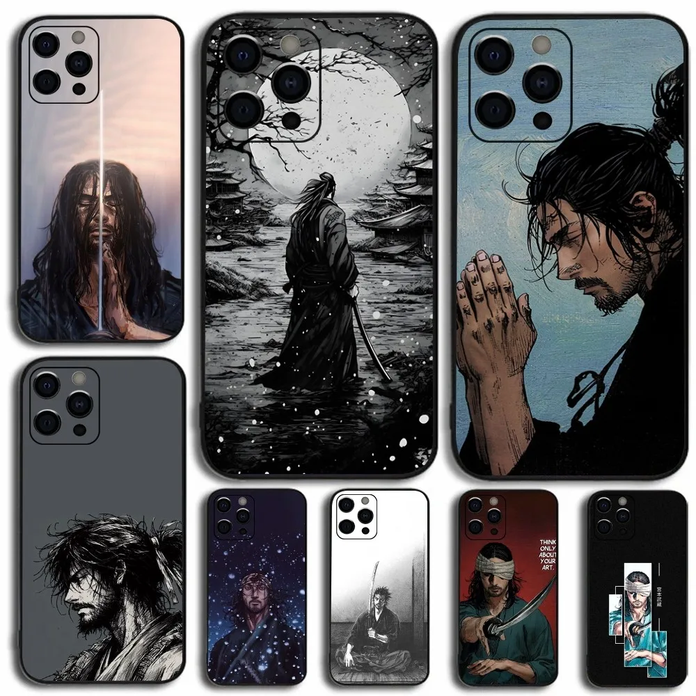 Vagabond Miyamoto M-Musashi Phone Case For Apple iPhone 15,14,13,12,11,Pro,X,XS,Max,XR,Plus,Mini Soft Black Cover