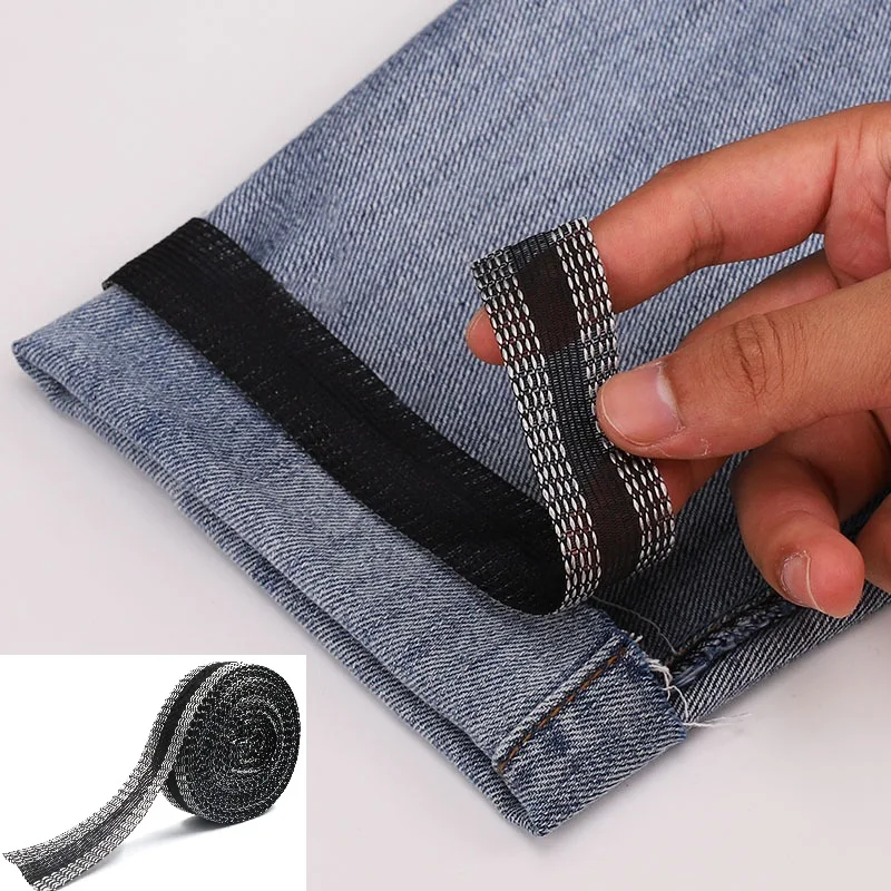 2 Meters Self-Adhesive Pants Paste Iron on Pants Edge Shorten Repair Jean Clothing Apparel DIY Sewing Fabric Fusing Tape