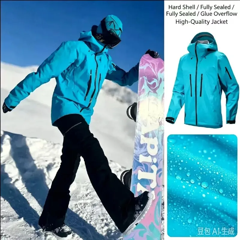 ARC SNoLogo Three Layer Mens Womens Camping Coat Outdoor Waterproof Windbreaker Hiking Ski Jackets Unisex