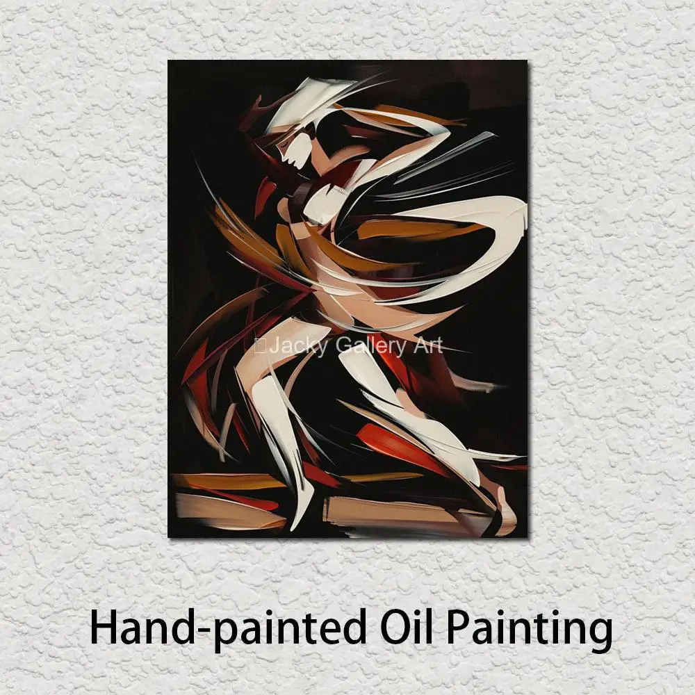 

Handmade Canvas Art Woman Dancer Abstract Modern Oil Painting Contemporary Bathroom Home Decor High Quality